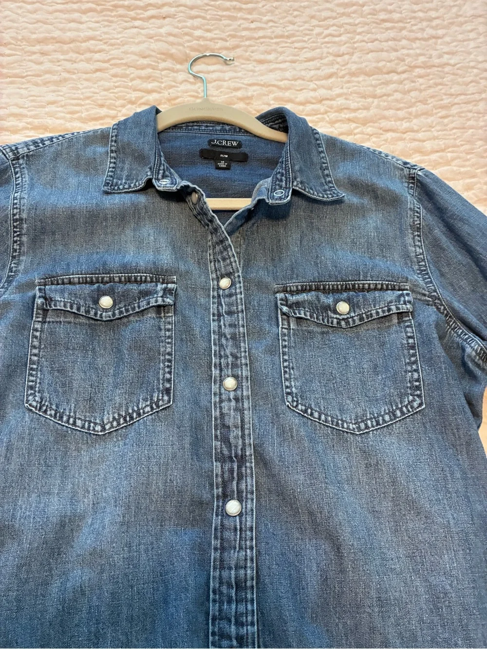J. Crew Women’s slim fit Denim Button-Down Shirt - Blue
